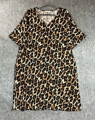 Camisón Natori Mujer Mediano Estampado Leopardo Bolsillos Cómodo Acogedor Vestido de Casa Foto 1 de 4
