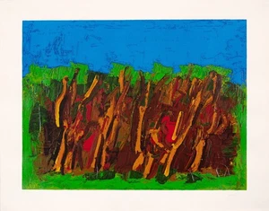 Ennio MORLOTTI: Ulivi a Bordighera, 1990, serigrafia materica a colori - Picture 1 of 3