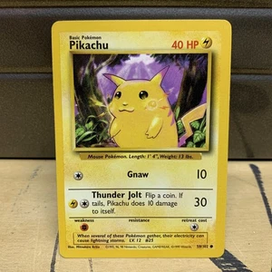 Pokémon Pikachu Yellow Cheeks 58/102 Vintage Base Set Non Holo B - Picture 1 of 2