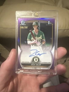 2023 Bowman Chrome Zack Gelof Purple Refractor 1st Prospect Auto #175/250 - Picture 1 of 3