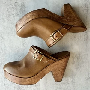 Schutz Nikyta Platform Clogs Chunky Buckle Slip-On Statement MSRP $158 - Picture 1 of 16