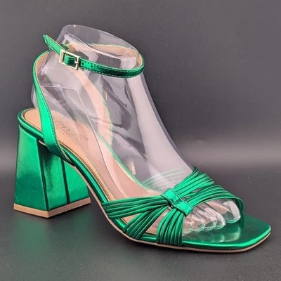 Jewel Badgley Mischka Sz 7.5 Michelle Ankle Strap  Green Sandals Holiday Special - Image 1 of 4