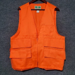 Vintage Game Winner Sportswear Orange Blaze Hunting Shooting Vest Mens Large 90s - Picture 1 of 12