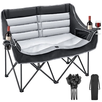 LILYPELLE Double Camping Chair Oversized Loveseat Heavy Duty Camp Chair 2 Person 600 lbs
