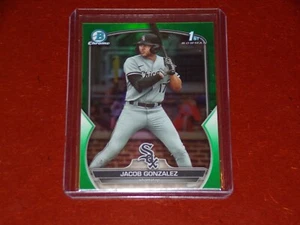 2023 Bowman Chrome Draft Green Refractors 48/99 Jacob Gonzalez - Picture 1 of 3