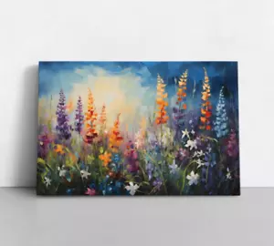 Bonita impresión de pintura en acuarela de flores silvestres sobre lienzo arte de pared floral botánico - Imagen 1 de 10