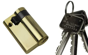 Garage Door Lock 50mm Cylinder Garador Hormann Henderson 50mm Brass - Picture 1 of 4