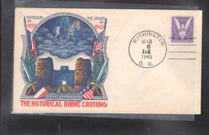 US Rhine corssing patriotic cachet cover 1945 - Picture 1 of 1