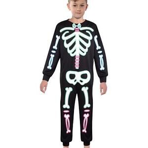 Kids Boys Skeleton Costume With Bow Tie Halloween A2Z Onesie One Piece
