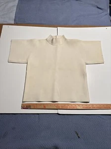 Celine Paris Vtg White mock neck Short Sleeve Crop shirt Sz M Italy As-Is $2950 - Picture 1 of 24