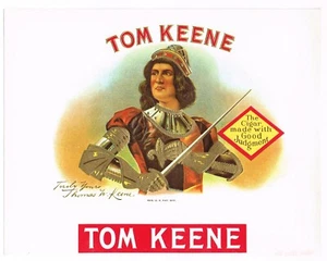 ORIGINAL CIGAR BOX LABEL C1910 THOMAS W KEENE THEATRICAL SHAKESPEAREAN ACTOR - Picture 1 of 1