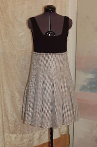 Alice + Olivia Womens Dress Pleaded Black and White Sleeveless  Stretch Size S - Picture 1 of 12