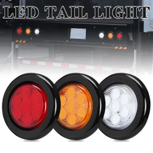 2 pulgadas redondas 7 LED luces de separación laterales camión remolque RV lámpara ámbar/rojo - Imagen 1 de 10
