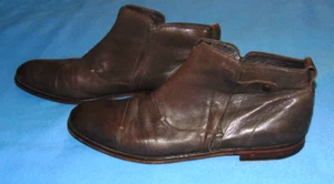 JOHN VARTOS BROWN LEATHER SIDE ZIP ANKLE BOOTS 10.5 - Picture 1 of 7