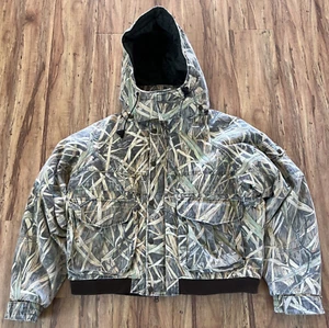 Vintage Cabela's Men's Size XL Reg Skyline Camo Fall Flight Jacket with Hood - Picture 1 of 9
