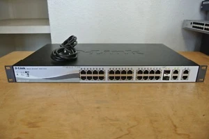 D-LINK DES-1210-28P 28 PORT FAST ETHERNET 2/SFP SMART L2 MANAGED POE SWITCH 193W - Picture 1 of 8