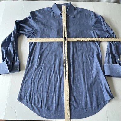 Ermenegildo Zegna Button Up Shirt Mens Small (39 / 15.5) Blue Premium Cotton - Image 1 of 4