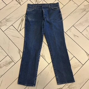 Wrangler Herrenjeans 38X34 blau Denim entspannte Passform mittlere Wäsche - Bild 1 von 5