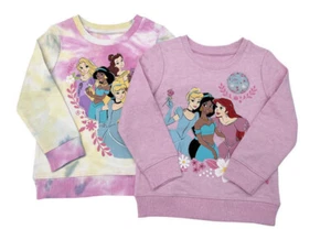 Girls Lot 2X Disney Princess Crewneck Sweatshirt Disneyland Shirt 4T 4 y In Pack - Picture 1 of 8