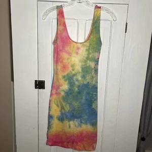 NEW Heart Hips Tie Dye Bodycon Dress Tie Size Small Soft & Colorful Women’s NWT - Picture 1 of 4