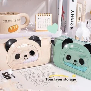 Flowing Sand Panda Pen Bag Korean Cartoon Pencil Bag Primary School Student - Picture 1 of 9