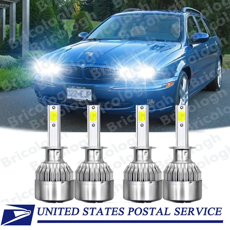 Kit combo de lâmpadas de feixe alto e baixo para Jaguar X-Type 2002-2008 4x H1 LED - Imagem 1 de 4