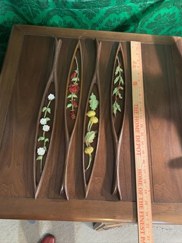 Vintage Metal 4 SEASONS Atomic 19.5" Wall Plaques floral Sexton Aluminum MCM Cover