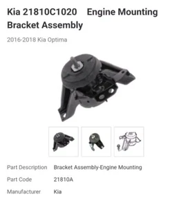 21810C1020 Engine Mount RIGHT RH 2016-18 for Sonata 2015-17 Optima 2.4L - Picture 1 of 3
