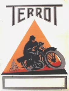 Poster vintage originale MOTO TERROT BICICLETTE c.1930 - Foto 1 di 1