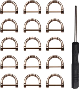 15Pcs D-Rings Screw in Shackle Horseshoe U Shape D Ring Screw in Shackle Semicir - Picture 1 of 7