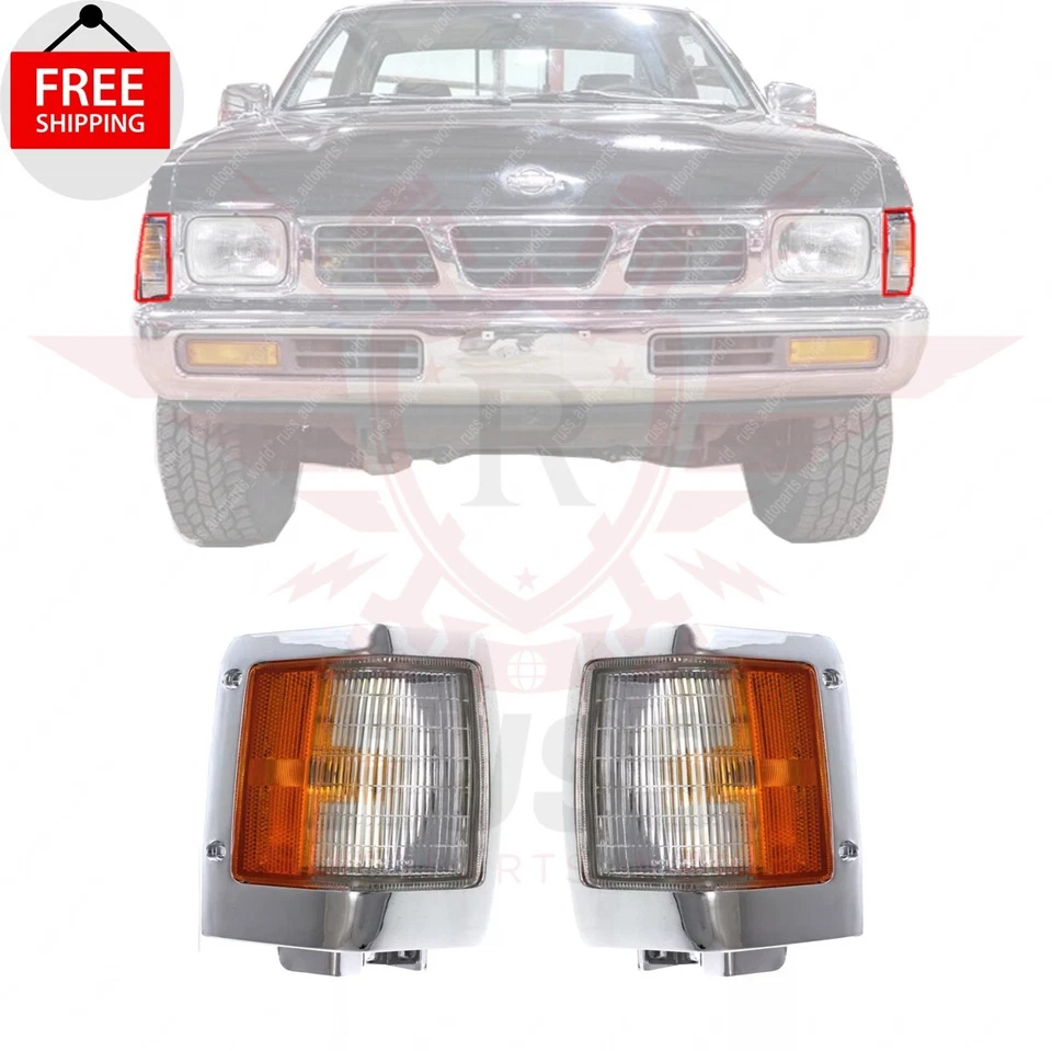 New Front Corner Light Left & Right Pair Set Fits 1990-1997 Nissan D21 Pickup Foto 1 de 4