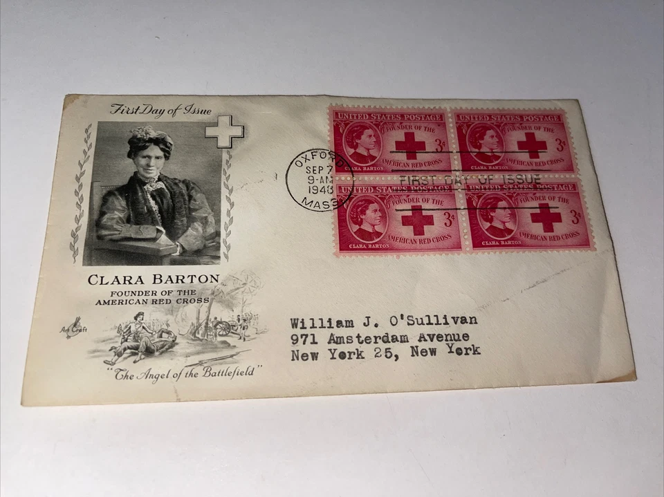 1948 SCOTT #967 FIRST DAY OF ISSUE COVER - CLARA BARTON - AMERICAN RED CROSS MA - Image 1 of 1