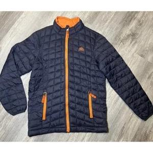 Snozu Boys Glacier Shield Quilted Jacket Dark Grey Spicy Orange 6/7 - Picture 1 of 3