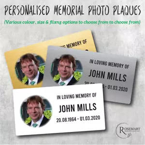 Personalised Memorial Remembrance Bench Photo Plaque Weatherproof Aluminium - Picture 1 of 3