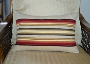 Pillow Cover Case 14 x 20 Striped Spring home decor WOOL earth tones lodge cabin - Picture 1 of 7