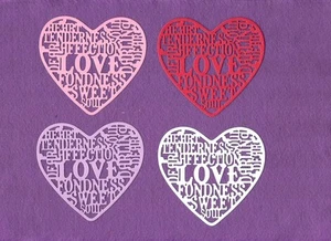 HEART words die cuts scrapbook cards - Picture 1 of 1