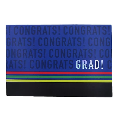 Tarjeta de graduación "¡FELIGRATS GRAD!" Hallmark lámina de plata escuela secundaria universidad médica Foto 1 de 4