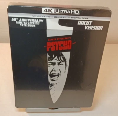 Psycho 1960 Steelbook (4K/Blu-ray) NEW (Sealed)- Box Shipping with Tracking Foto 1 de 4