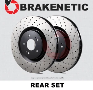 REAR SET BRAKENETIC Premium Cross Drilled Brake Disc Rotors BNP22010.CD - Bild 1 von 1