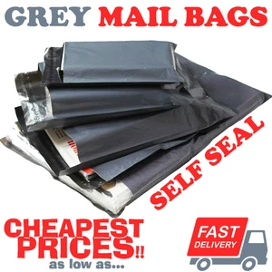 STRONG GREY MAILING POST MAIL POSTAL BAGS POLY POSTAGE SELF SEAL ALL SIZES CHEAP - Picture 1 of 28