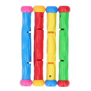4Pcs Diving Toys Bright Color Bright Edge Easy Grasp Plastic Underwater Sticks