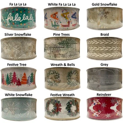 Member's Mark Premium Wired Edge Holiday Ribbon, 2.5" Wide x 50 Yds - Image 1 of 3