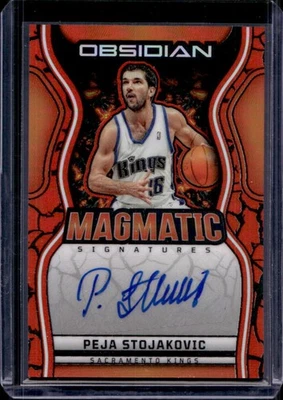 2024-25 Obsidian Peja Stojakovic Magmatic Electric Etch Orange Flood Auto #65/99 - Image 1 of 2
