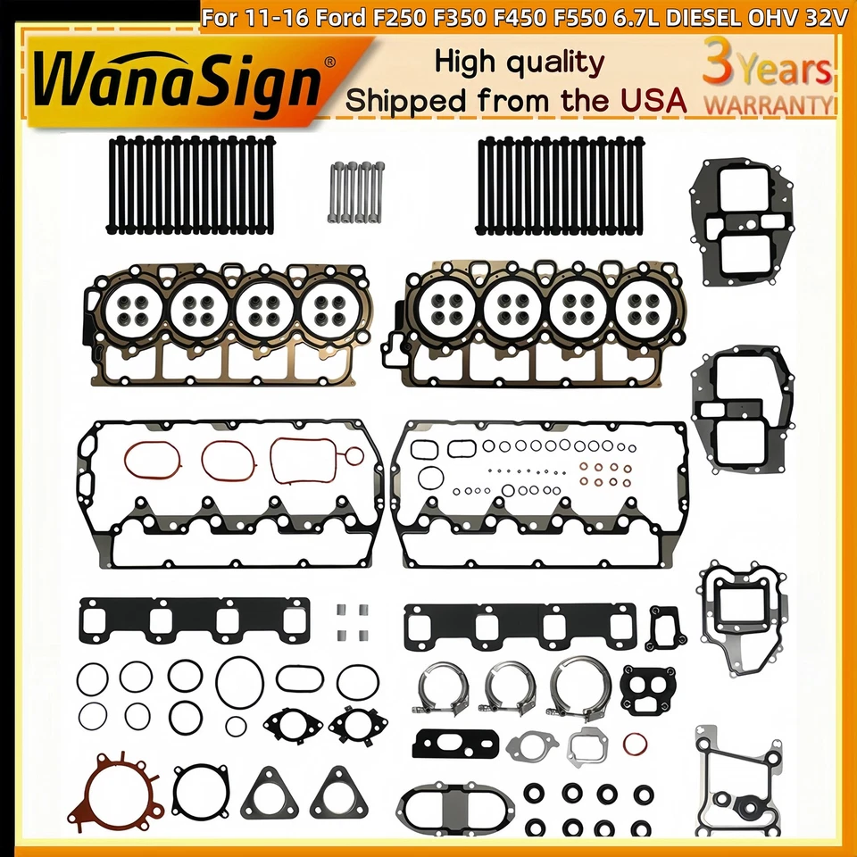 Juego de pernos de junta de culata aptos para 11-16 Ford F250 F350 F450 F550 6,7 L DIESEL OHV 32V Foto 1 de 4