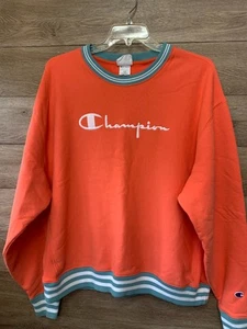 Vintage 80er Champion Reverse Weave Warm Up Herren Sweatshirt mit Rundhalsausschnitt orange 2XL - Bild 1 von 22
