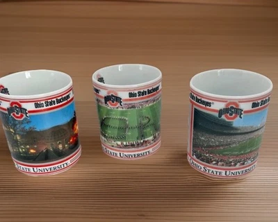 Juego de 3 tazas Ohio State Buckeyes Danbury Mint Game Day - mediados de la década de 2000 NCAA Foto 1 de 4