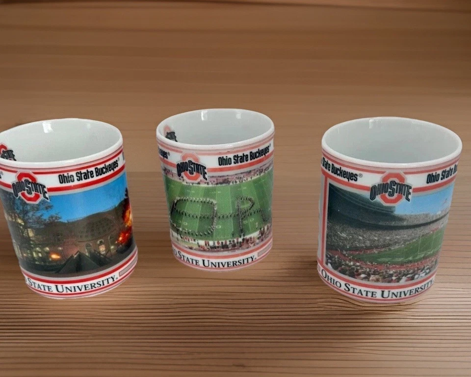 Ohio State Buckeyes Danbury Mint Game Day Mugs Set of 3 – Mid 2000s NCAA - Image 1 of 4