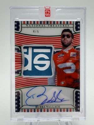 2022 National Treasures BUBBA WALLACE Stars & Stripes Patch Auto /5 #PPSBW - Image 1 of 2