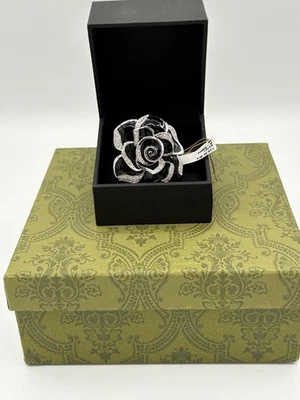 Anillo de cóctel Lauren G Adams esmalte negro talla 6 Foto 1 de 4