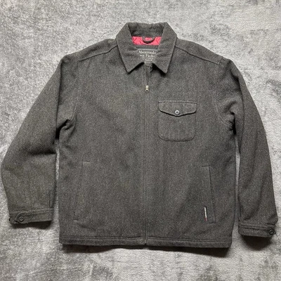 Vintage Abercrombie & Fitch Jacket Mens XL Gray Wool Blend Full Zip Quilted 90s - Image 1 of 4